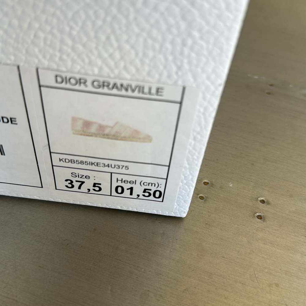 Christian Dior Granville logo espadrille flats linen pink beige sz 37.5 with box - Picture 8 of 10